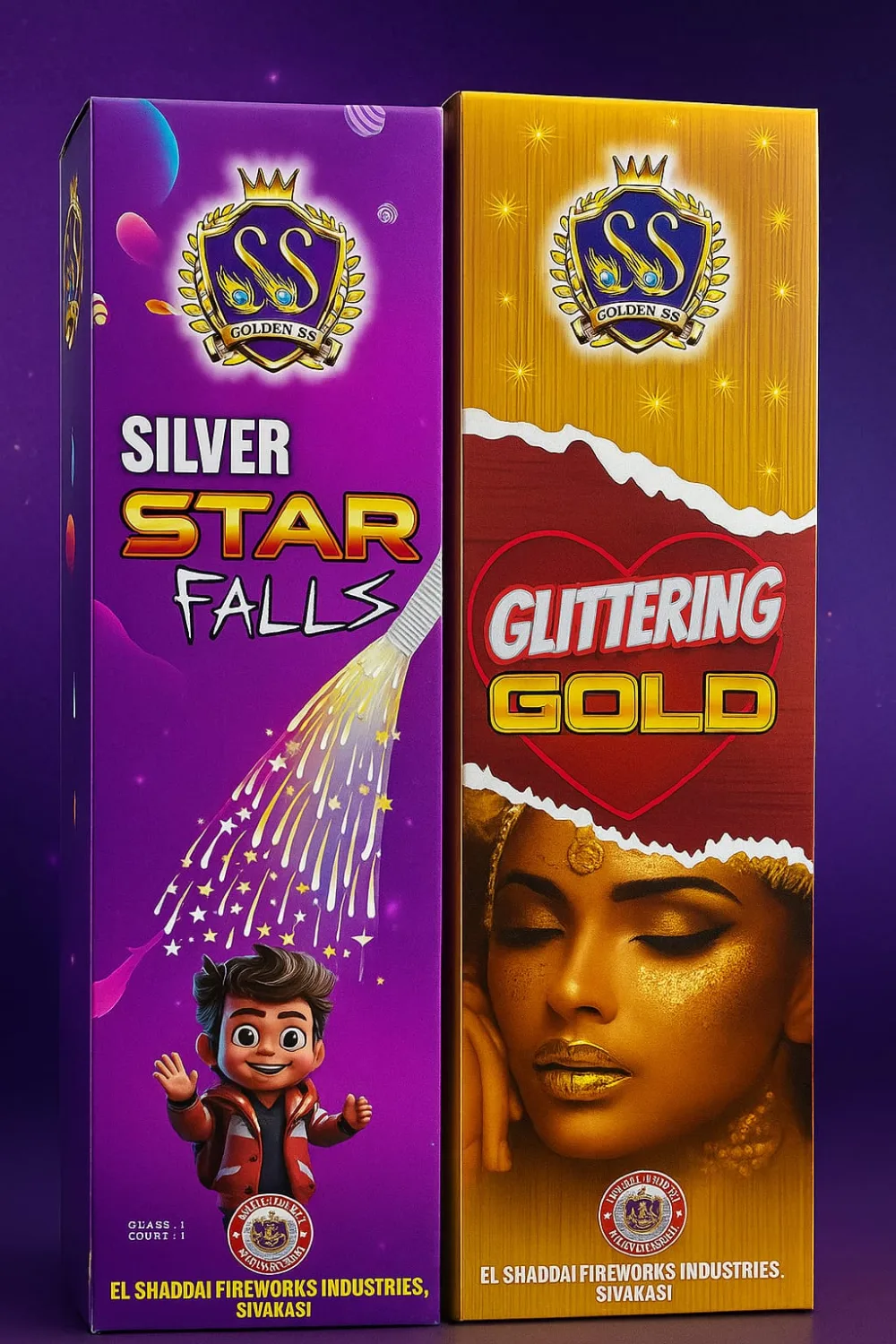 Silver Star Fall / Glittering Gold Pencil